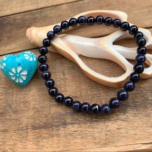 ✨BLUE SANDSTONE BEAD BRACELET 6mm✨